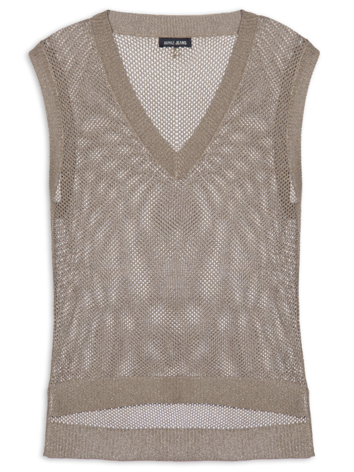Blusa Feminina Tricot Tela Lurex - Marrom