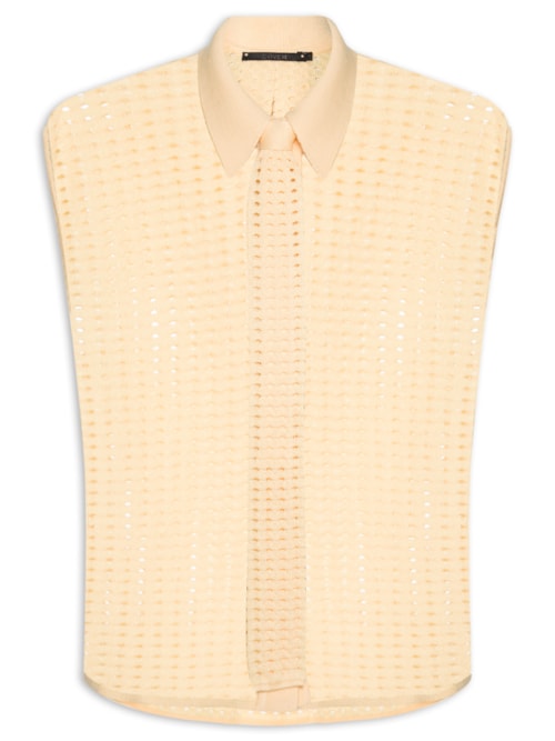 Blusa Feminina Tricot Tela Monocromática - Amarelo