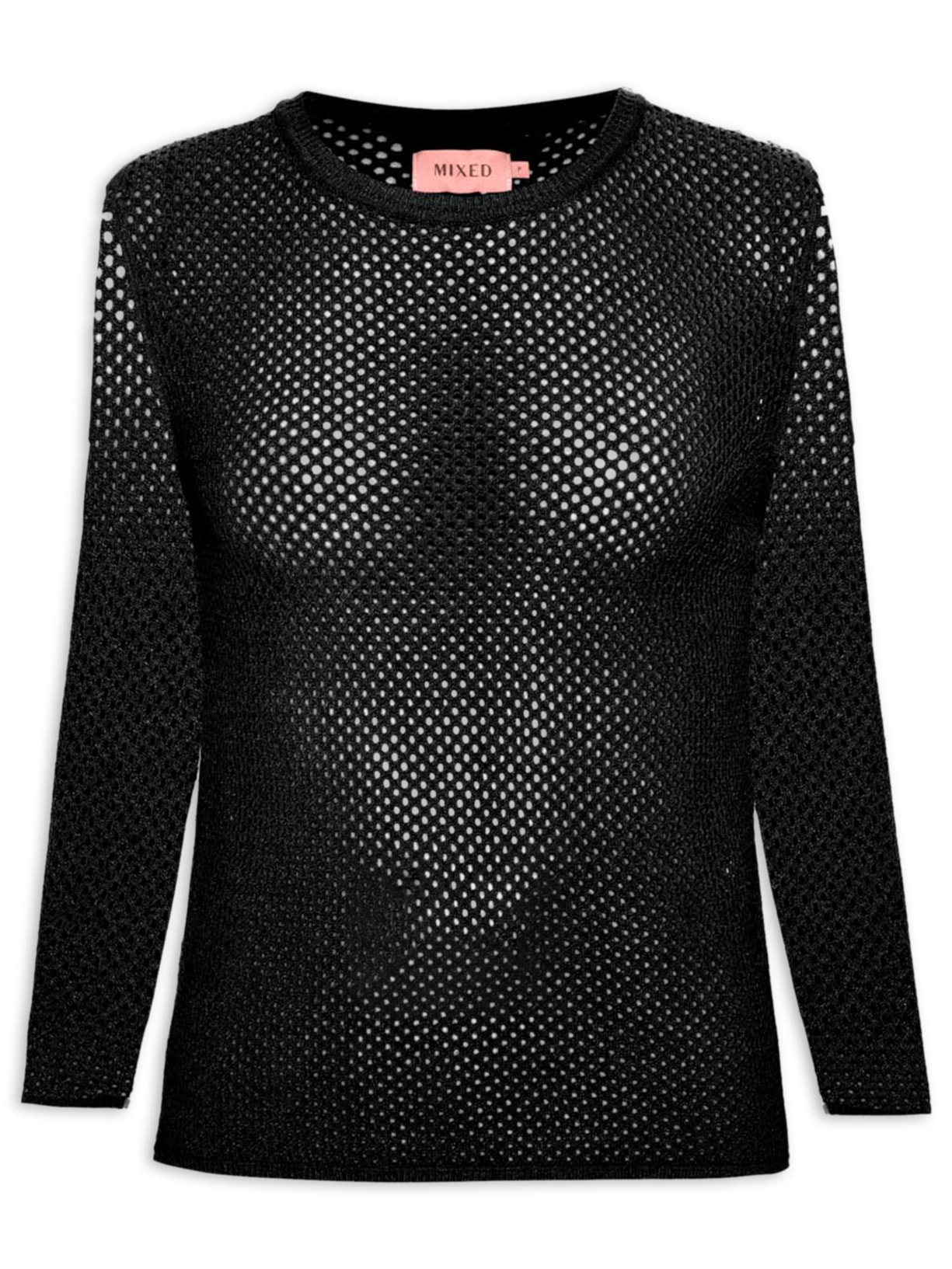 Blusa Feminina Tricot Tela Under - Preto