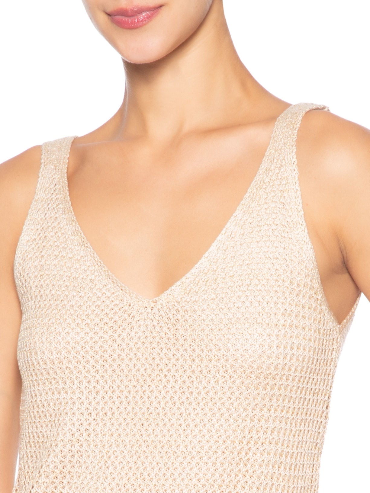 Blusa Feminina Tricot Telada Lurex Dourado Dress To