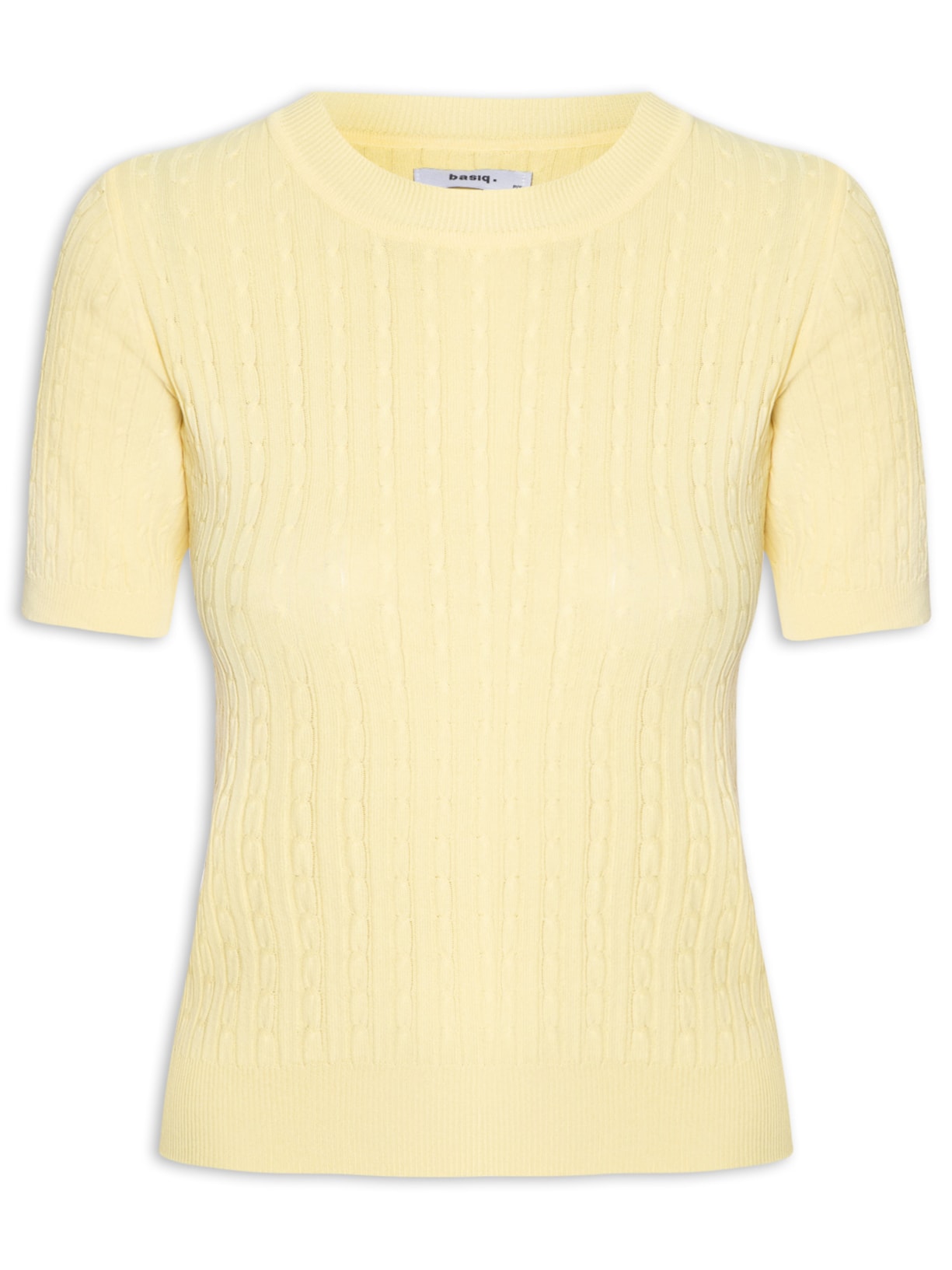 Blusa Feminina Tricot Texturizada Amarelo Basiq