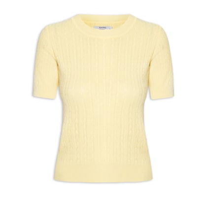 Blusa Feminina Tricot Texturizada - Amarelo