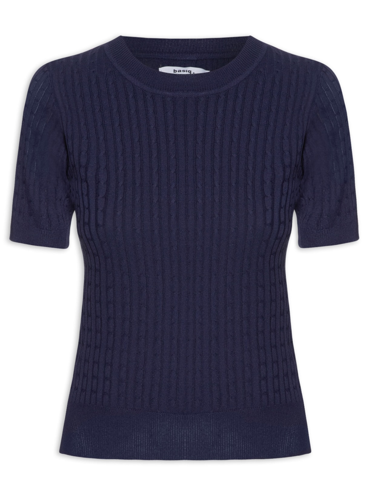 Blusa Feminina Tricot Texturizada - Azul