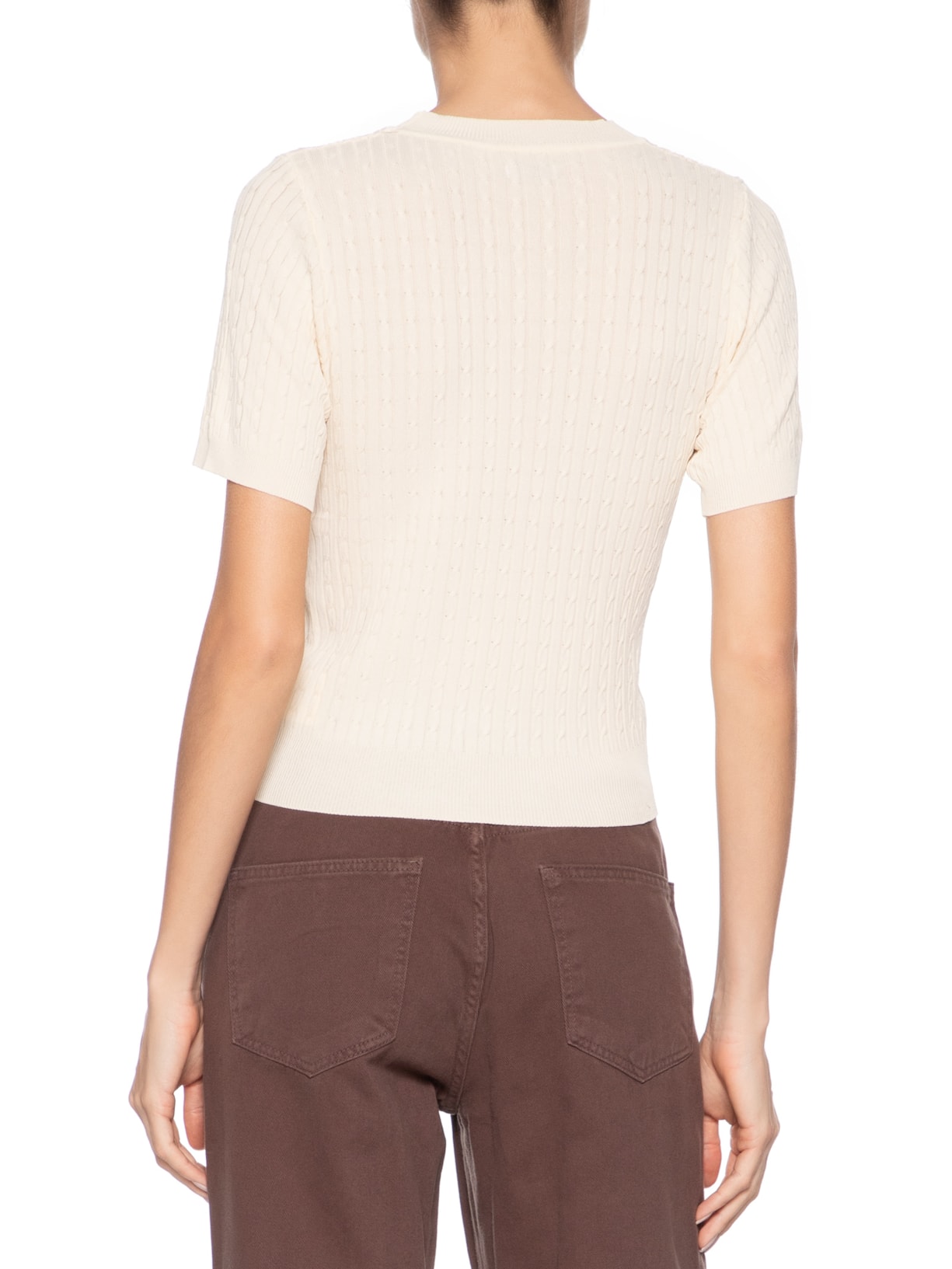 Blusa Feminina Tricot Texturizada Bege Basiq