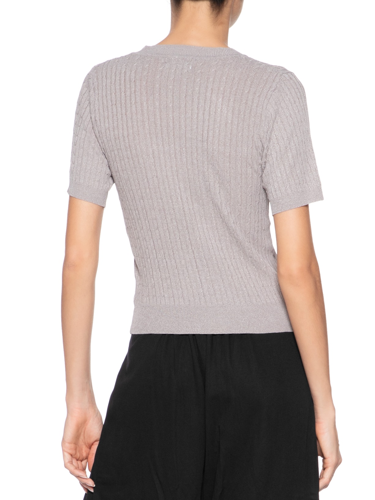 Blusa Feminina Tricot Texturizada Cinza Basiq