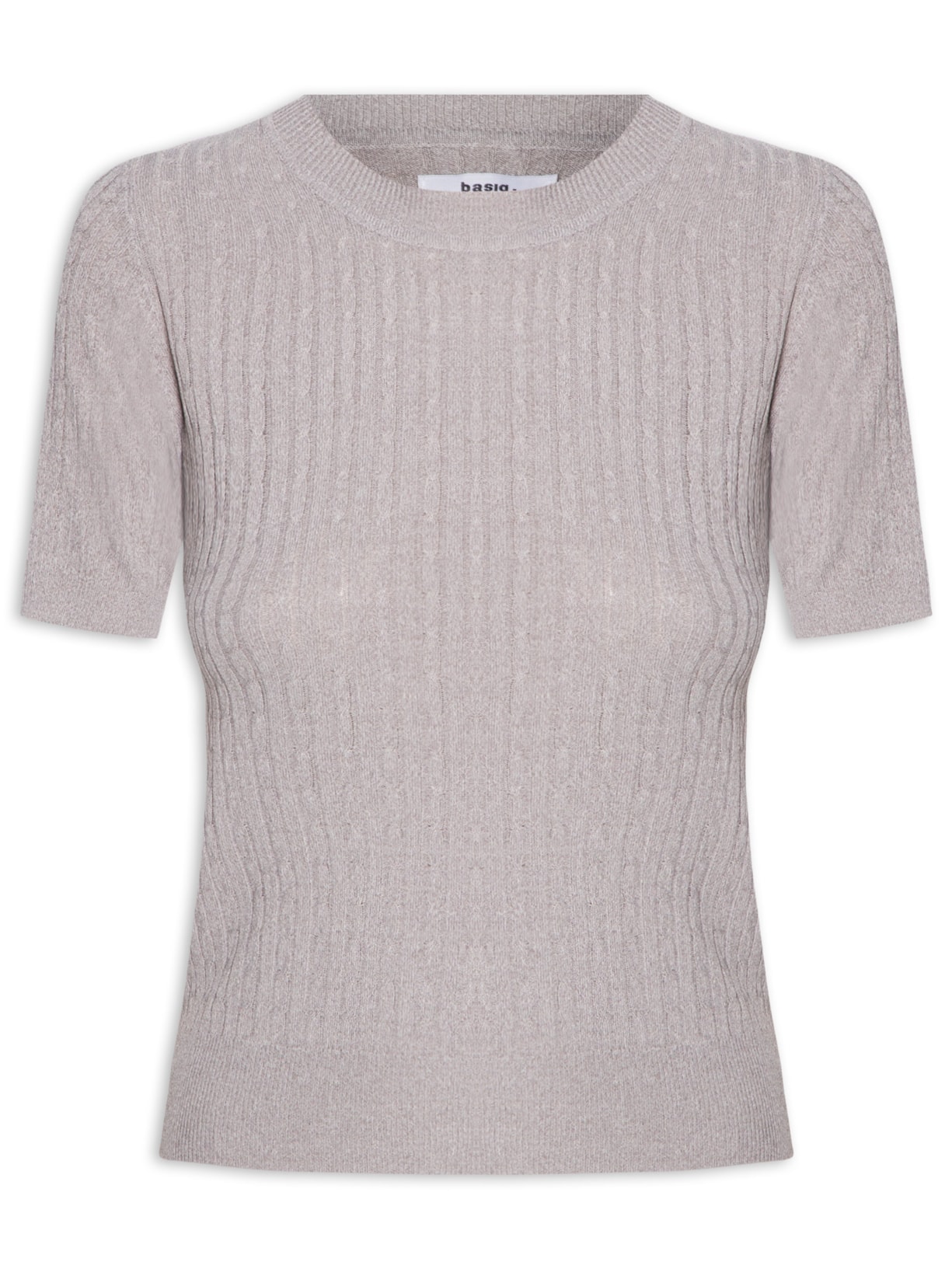 Blusa Feminina Tricot Texturizada Cinza Basiq
