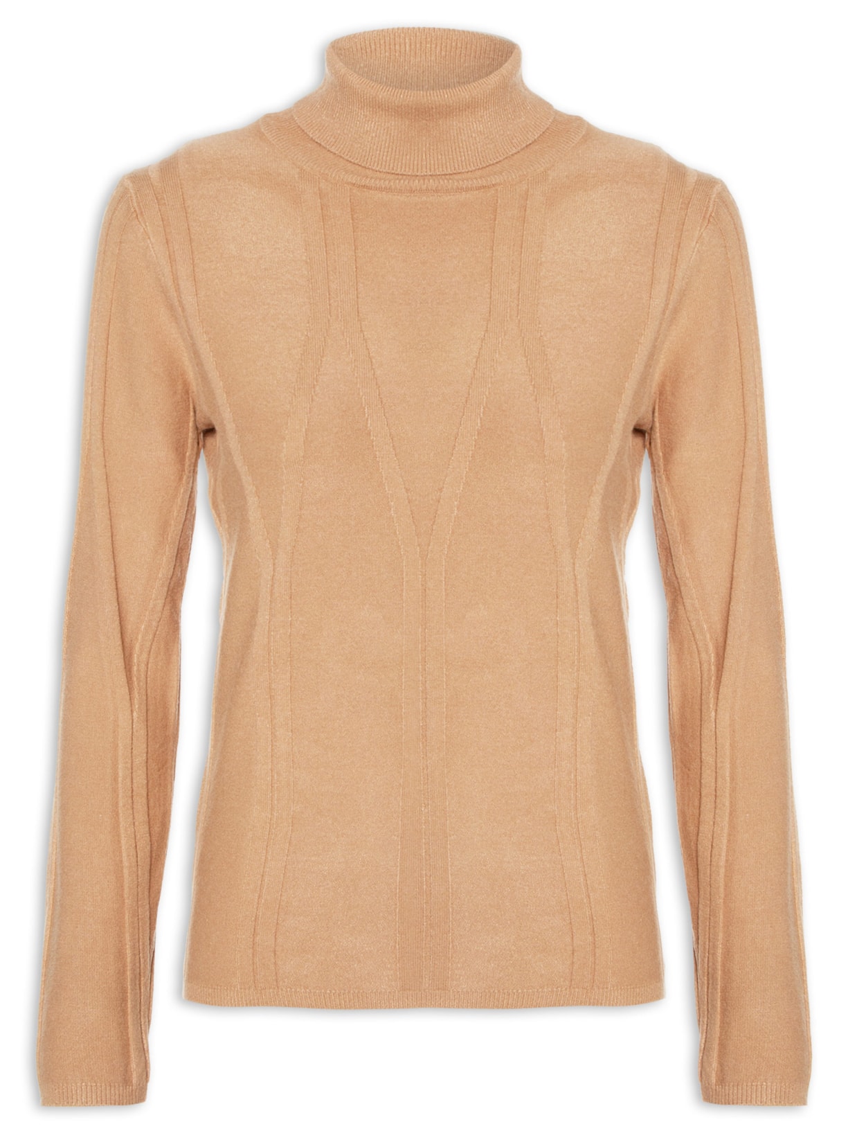 Blusa Feminina Tricot Texturizada Com Manga Longa - Bege