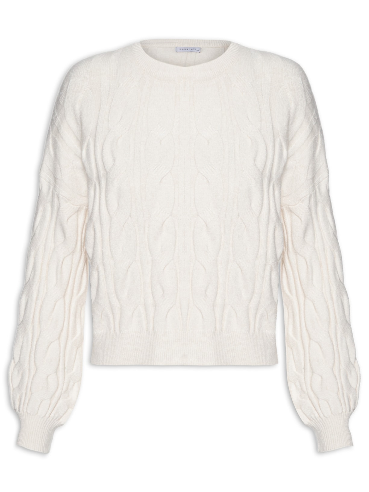 Blusa Feminina Tricot Texturizada Com Manga Longa - Off White