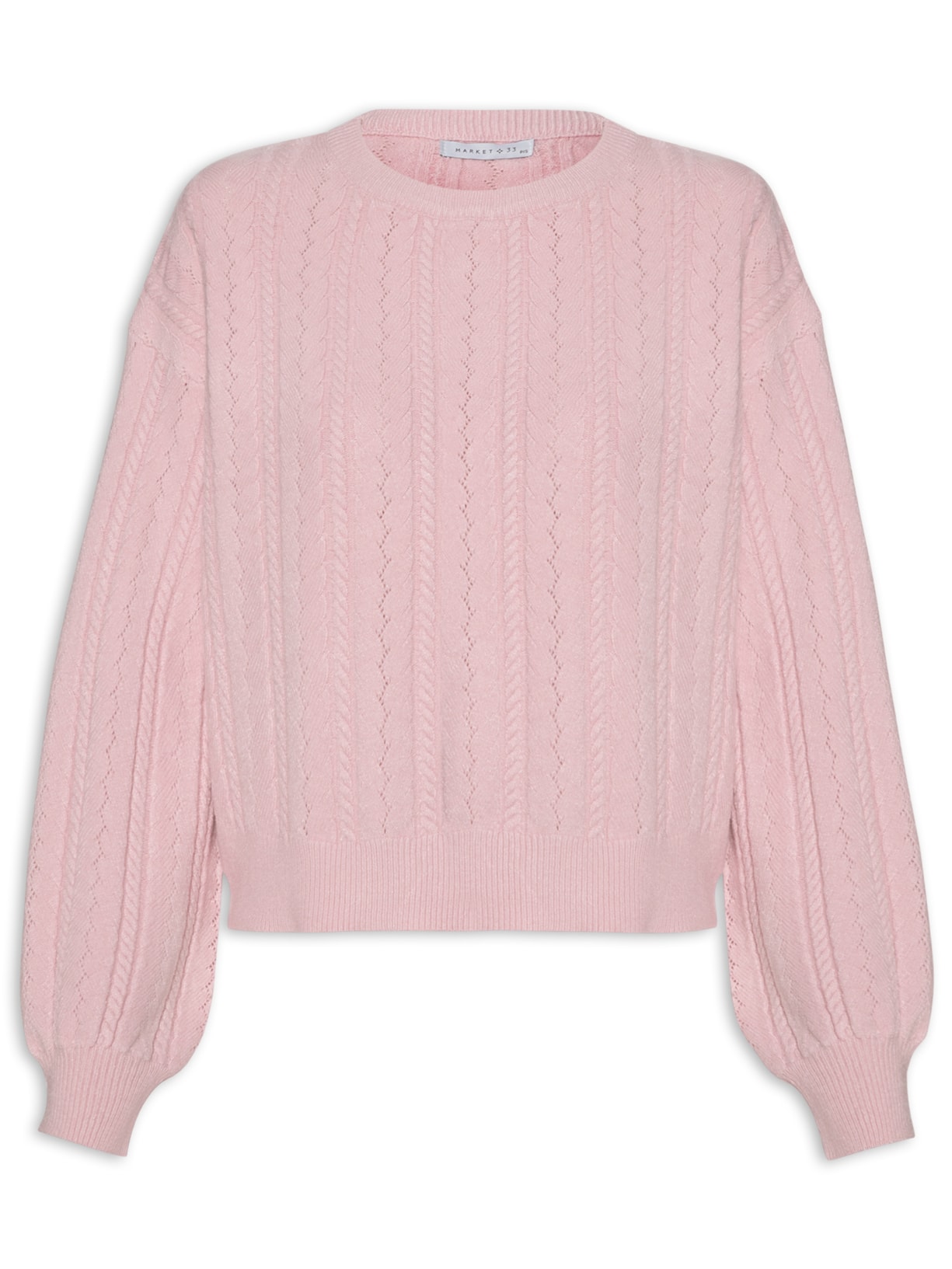 Blusa Feminina Tricot Texturizada Com Manga Longa - Rosa