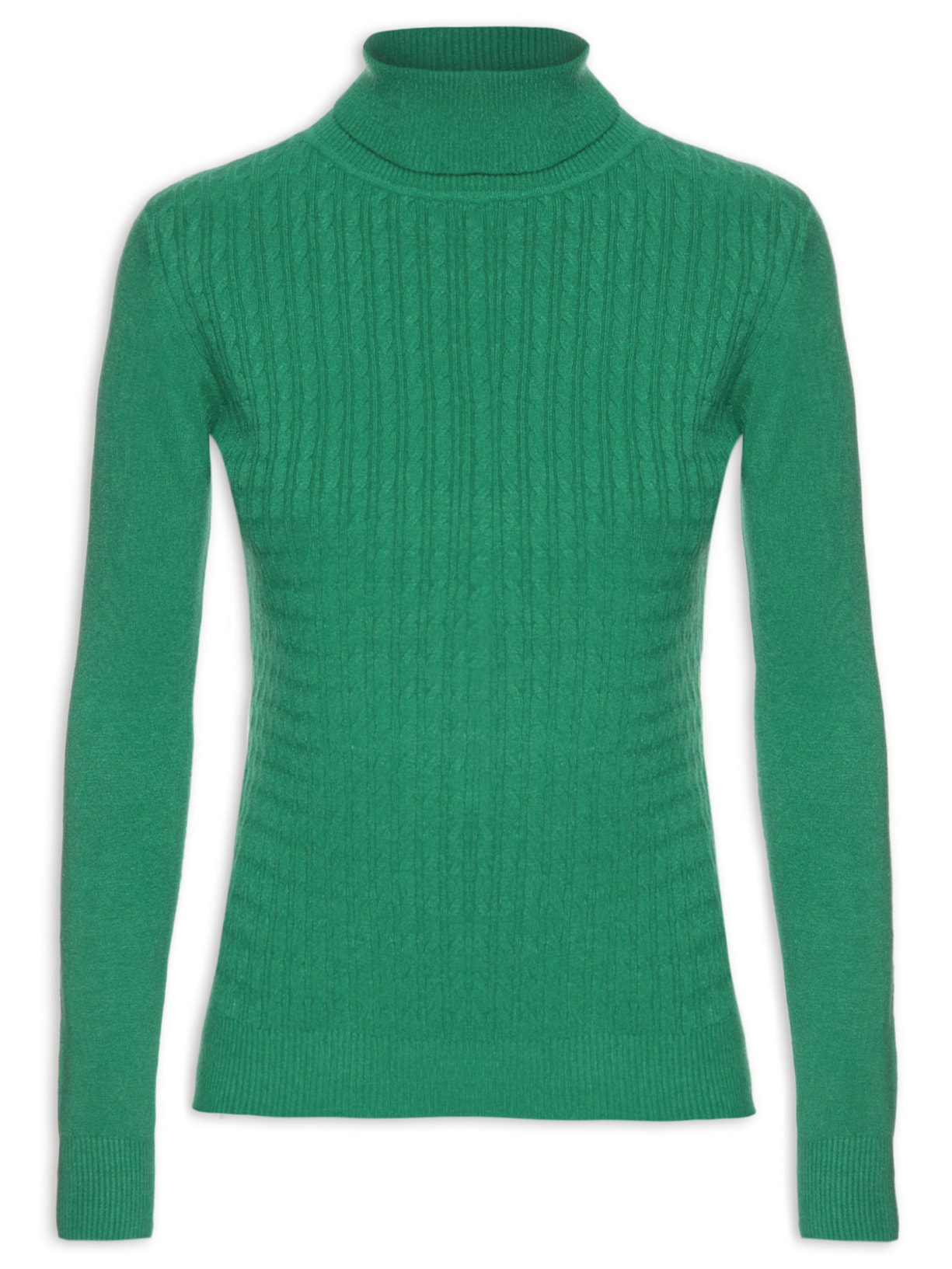 Blusa Feminina Tricot Texturizada Com Manga Longa - Verde