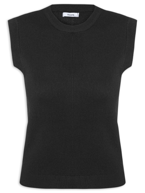Blusa Feminina Tricot Texturizada - Preto