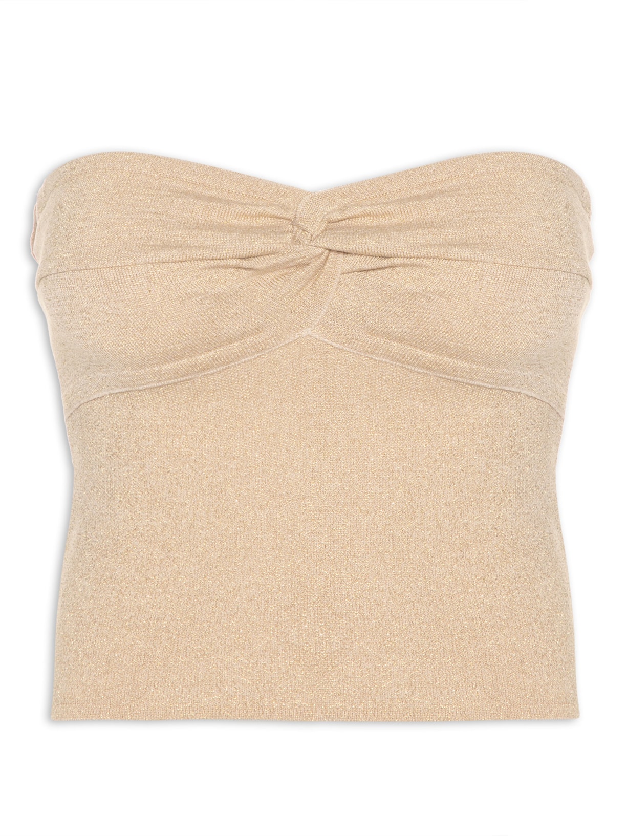 Blusa Feminina Tricot Tomara Que Caia Lurex Dourado Maria Filó