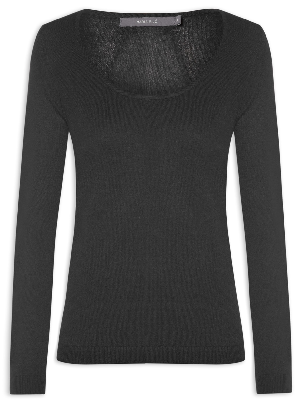 Blusa Feminina Tricot Transparência Decotada - Preto