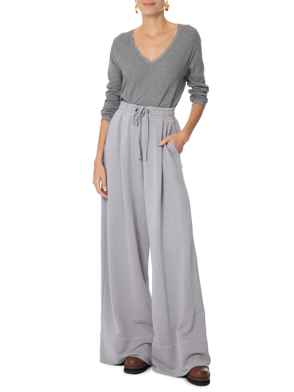 Blusa Feminina Tricot Trash Cinza Mixed