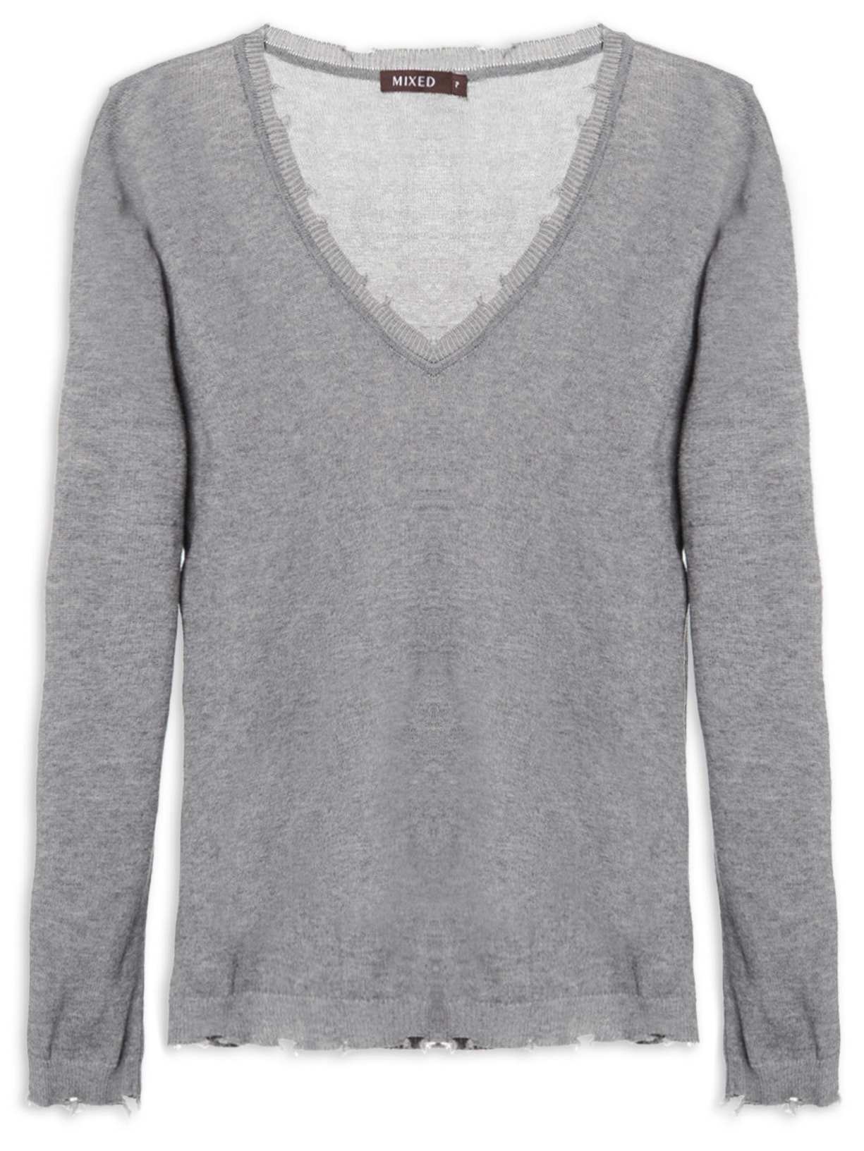 Blusa Feminina Tricot Trash Cinza Mixed