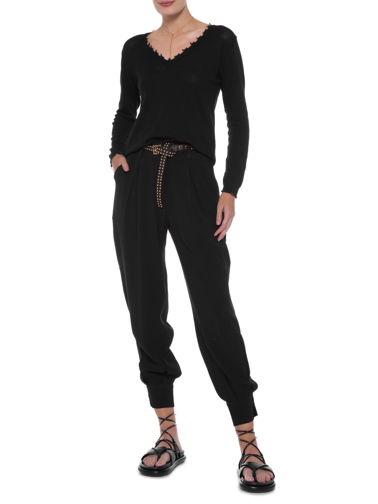 Blusa Feminina Tricot Trash Preto Mixed