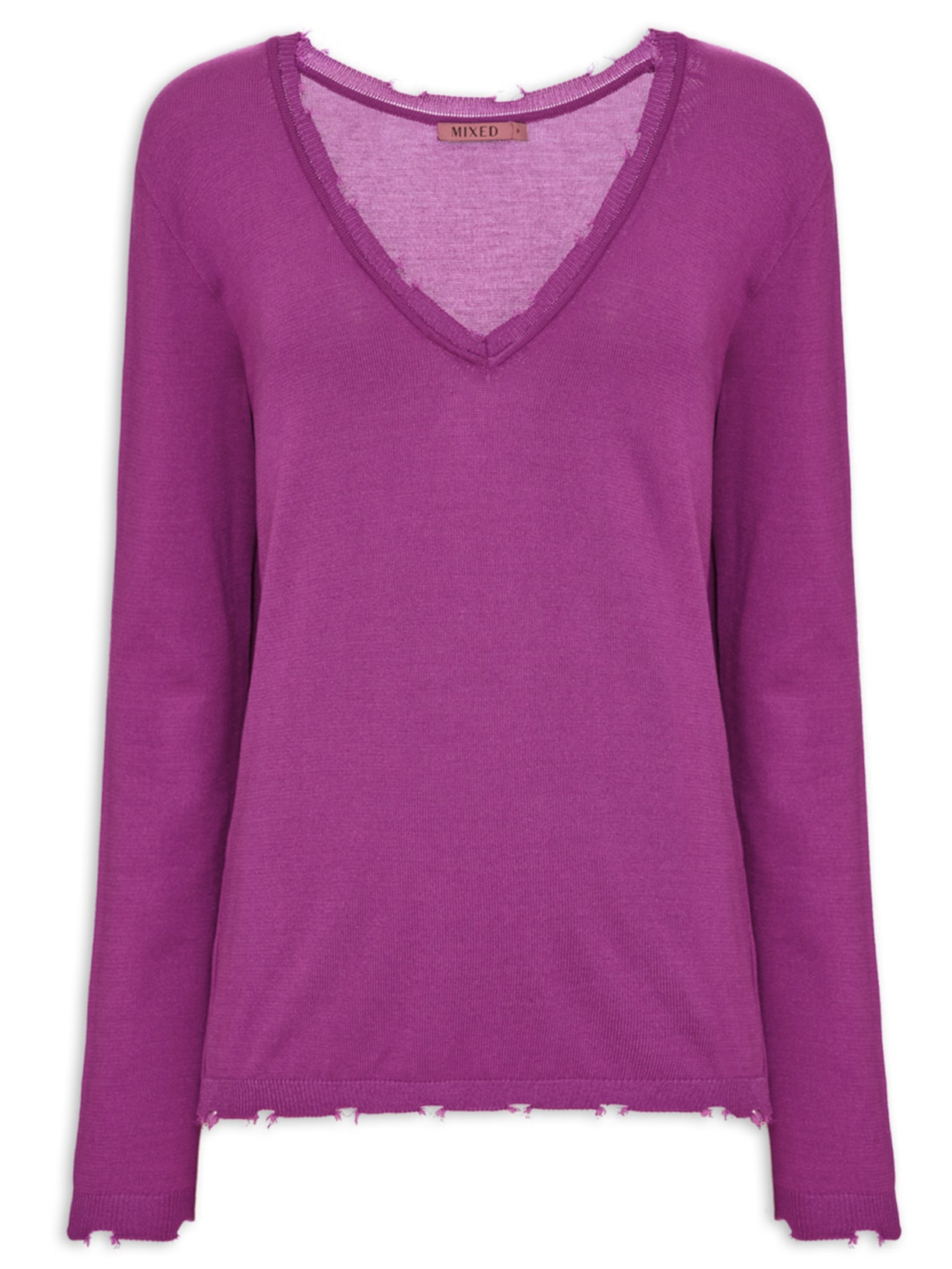 Blusa Feminina Tricot Trash V27 Roxo Mixed