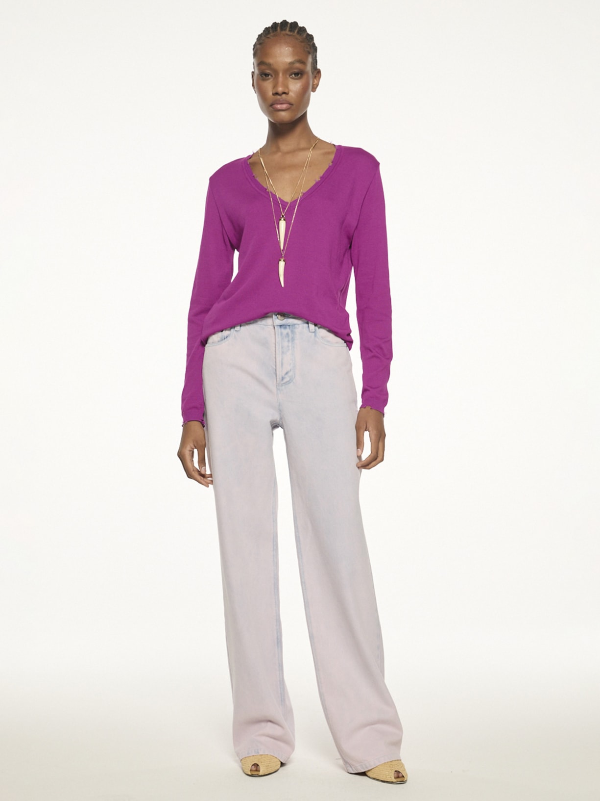 Blusa Feminina Tricot Trash V27 Roxo Mixed