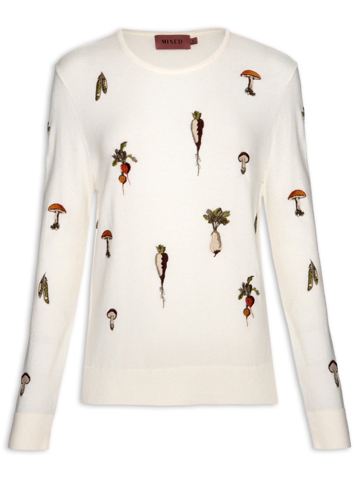 Blusa Feminina Tricot Tubérculos - Branco