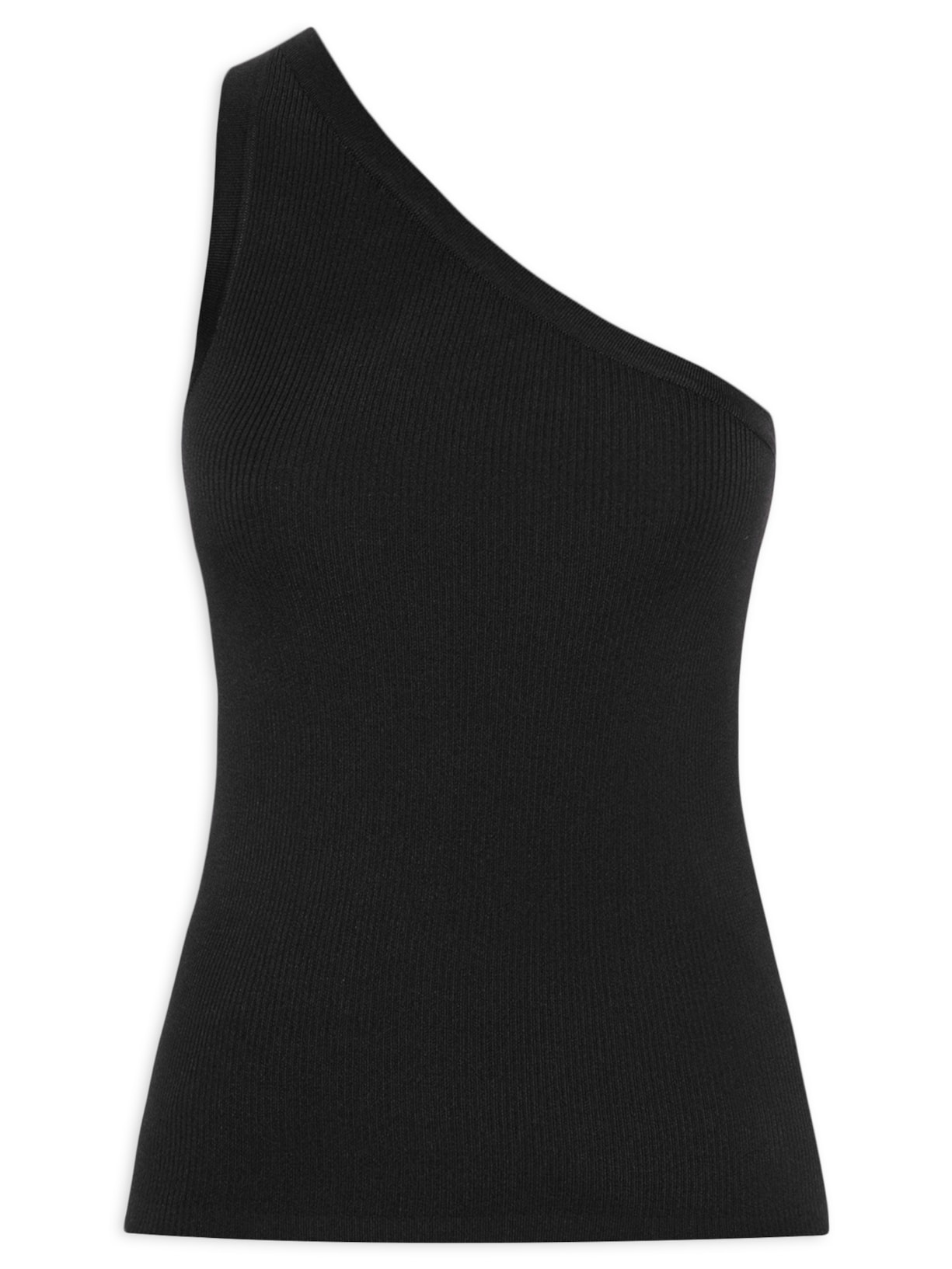 Blusa Feminina Tricot Um Ombro Só - Preto