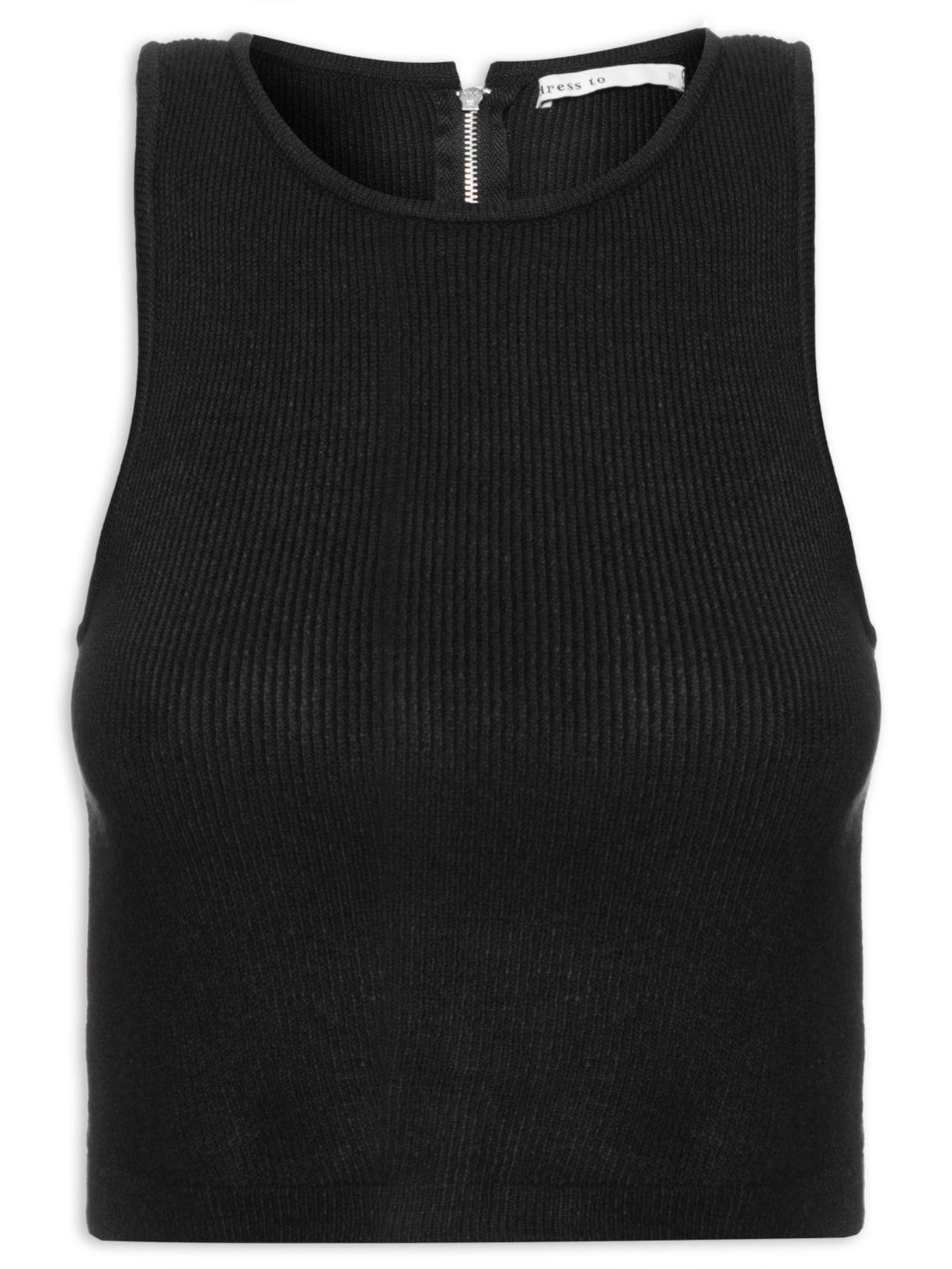 Blusa Feminina Tricot Zíper - Preto