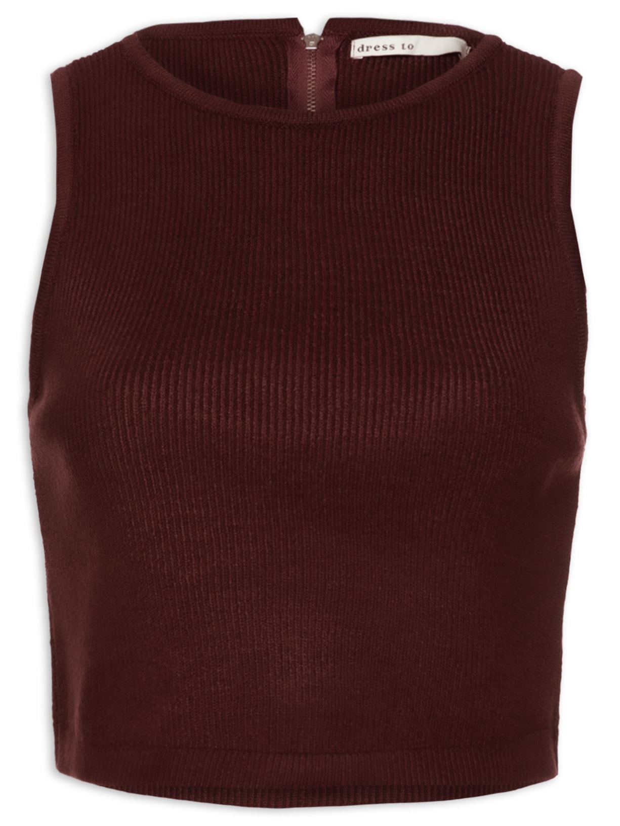 Blusa Feminina Tricot Zíper - Vinho