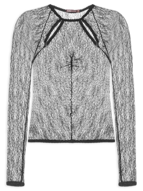 Blusa Feminina Tripoli Manga Longa - Preto