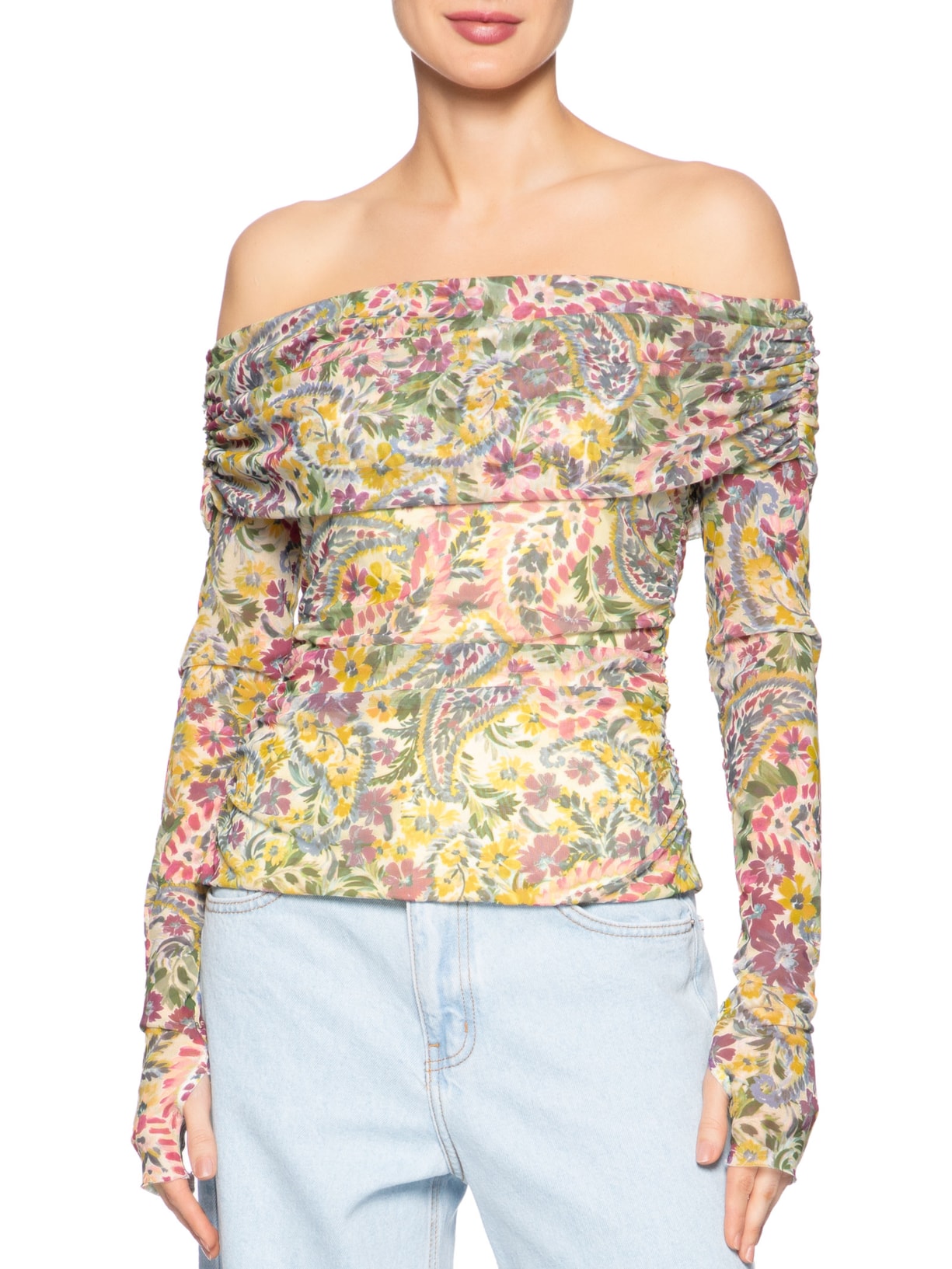 Blusa Feminina Tule Brisa De Flor Rosa Farm