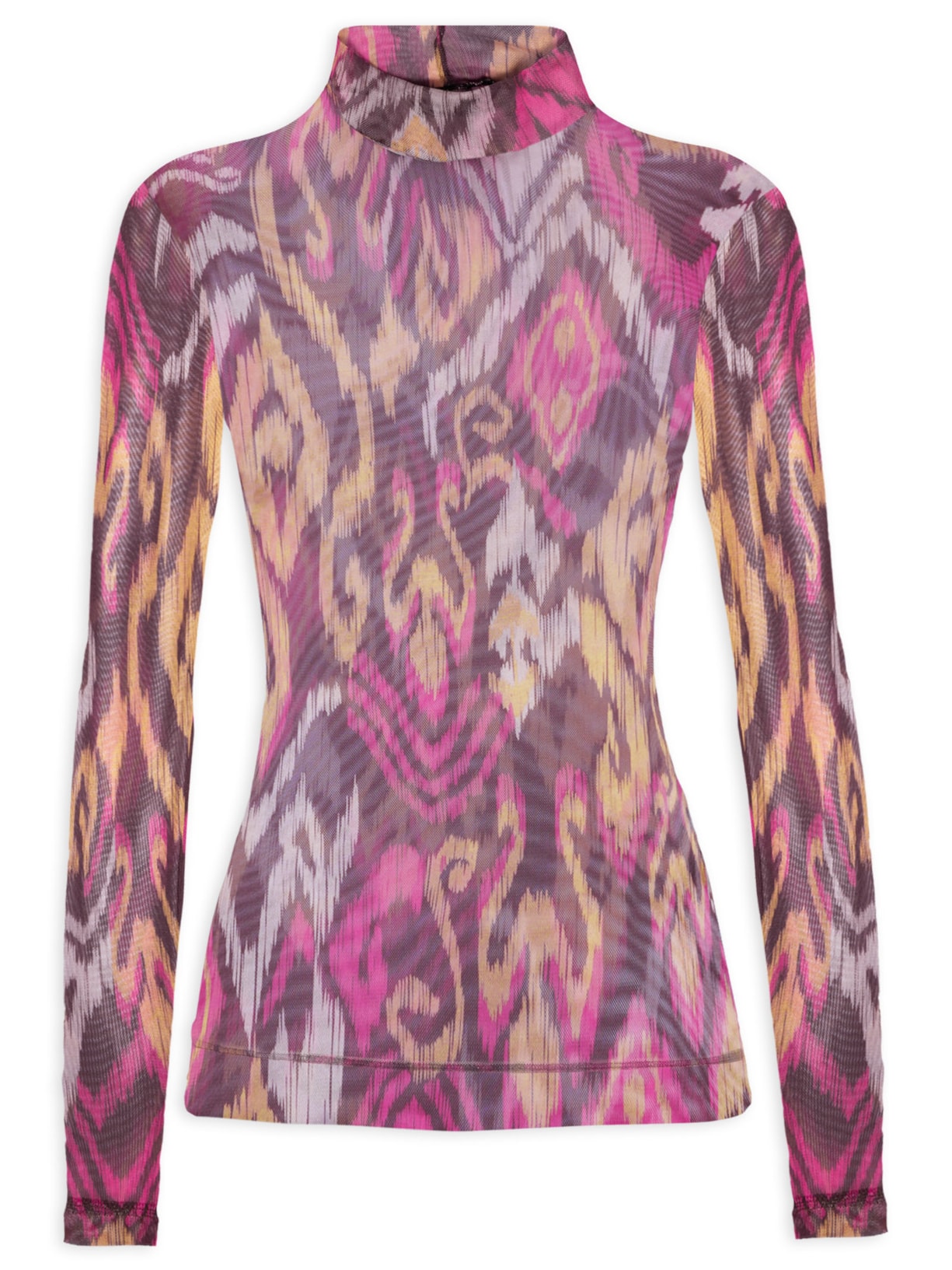 Blusa Feminina Tule Est Ikat Rum - Marrom