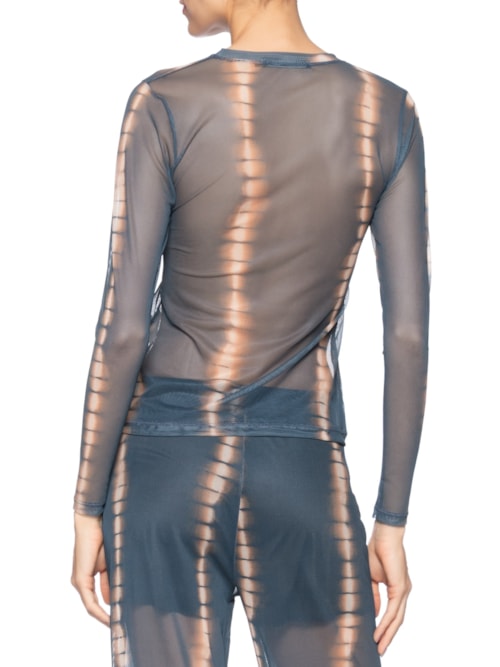 Blusa Feminina Tule Estampa Balangan Jasper - Azul