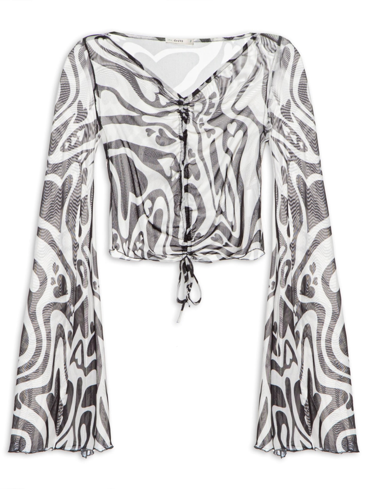 Blusa Feminina Tule Estampa Love Core Branco Dress To