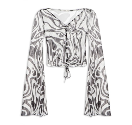 Blusa Feminina Tule Estampa Love Core - Branco