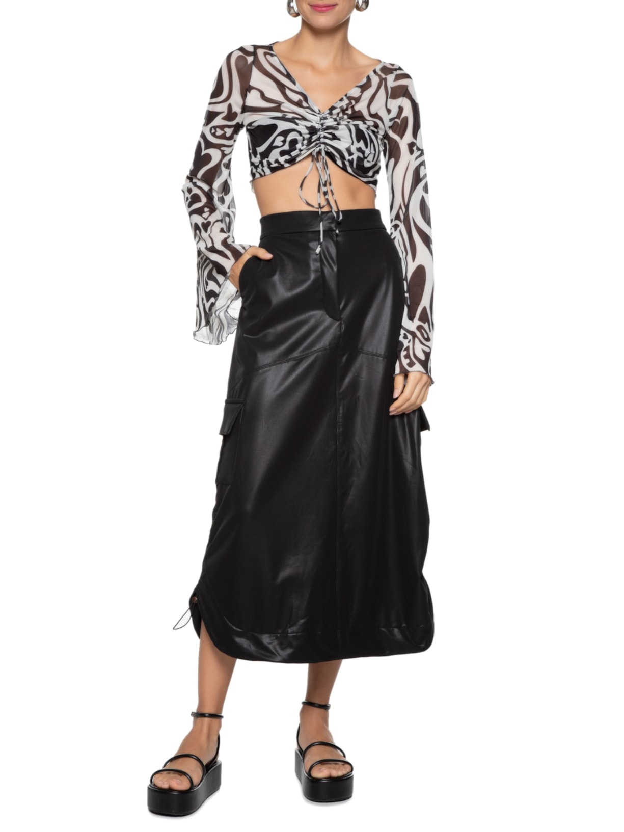 Blusa Feminina Tule Estampa Love Core Branco Dress To