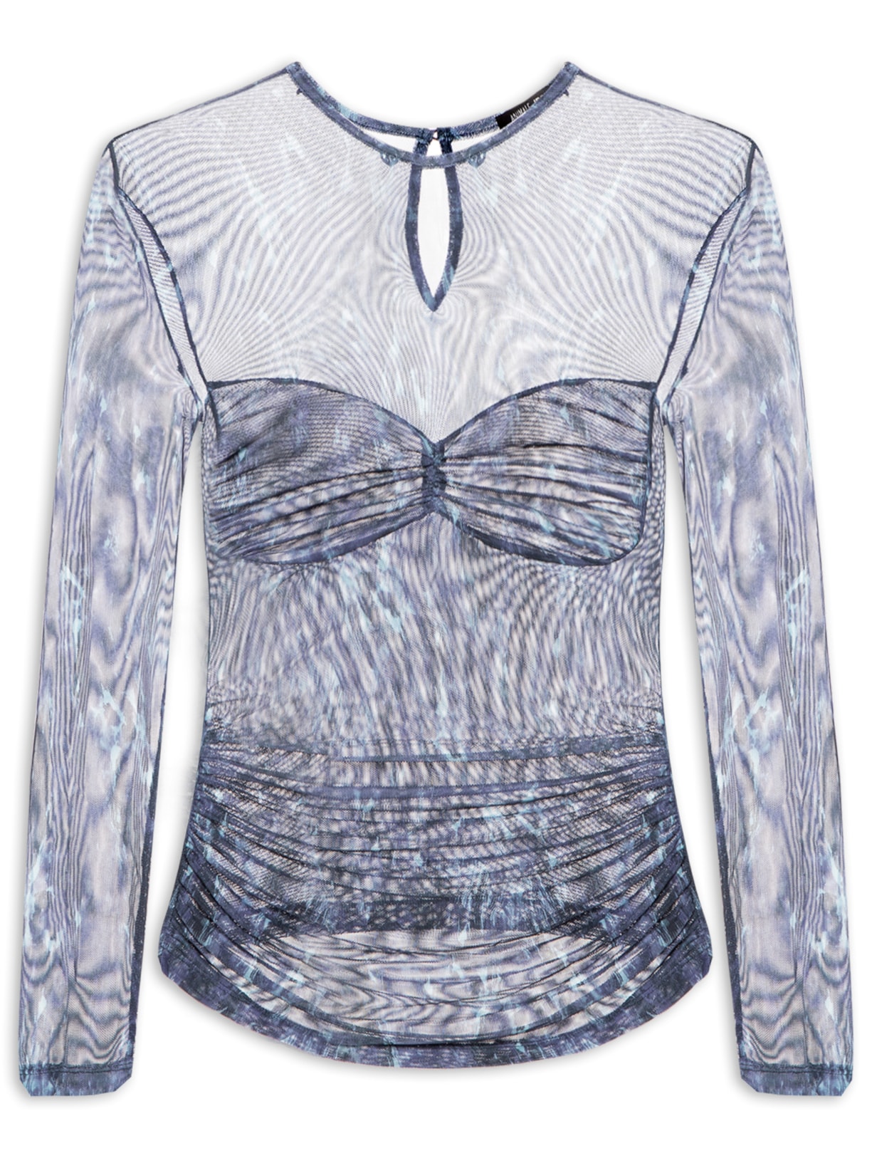 Blusa Feminina Tule Estampa Textura Urban Eclipse - Azul