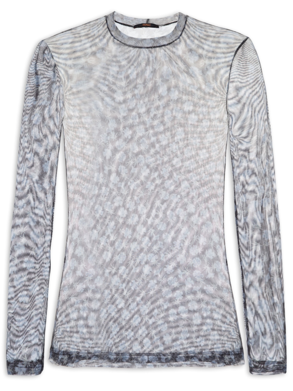 Blusa Feminina Tule Floral Seco - Preto