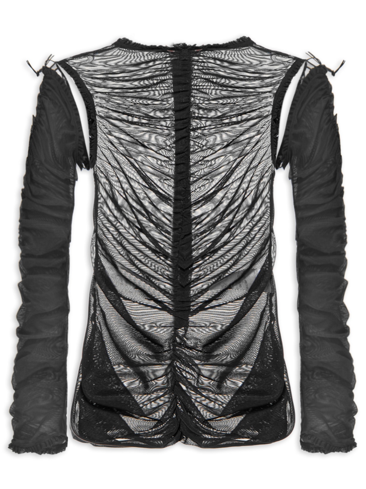 Blusa Feminina Tule Franzida - Preto