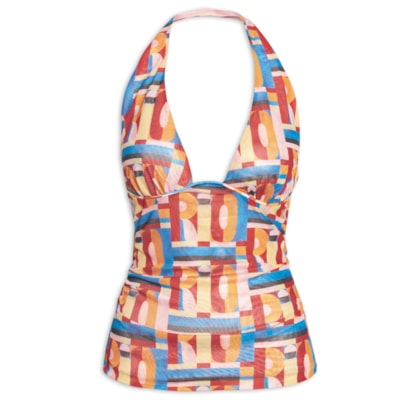 Blusa Feminina Tule Frente Única Rio Gráfico - Rosa