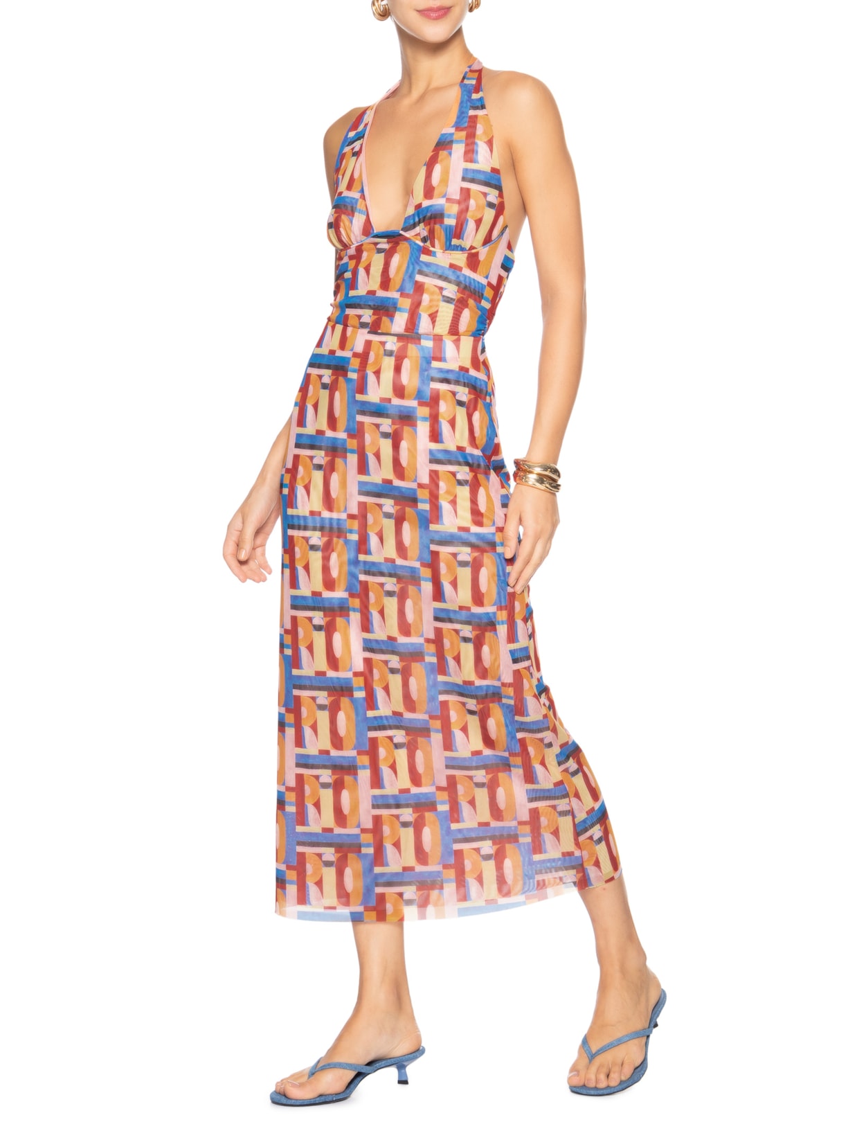 Blusa Feminina Tule Frente Única Rio Gráfico Rosa Farm