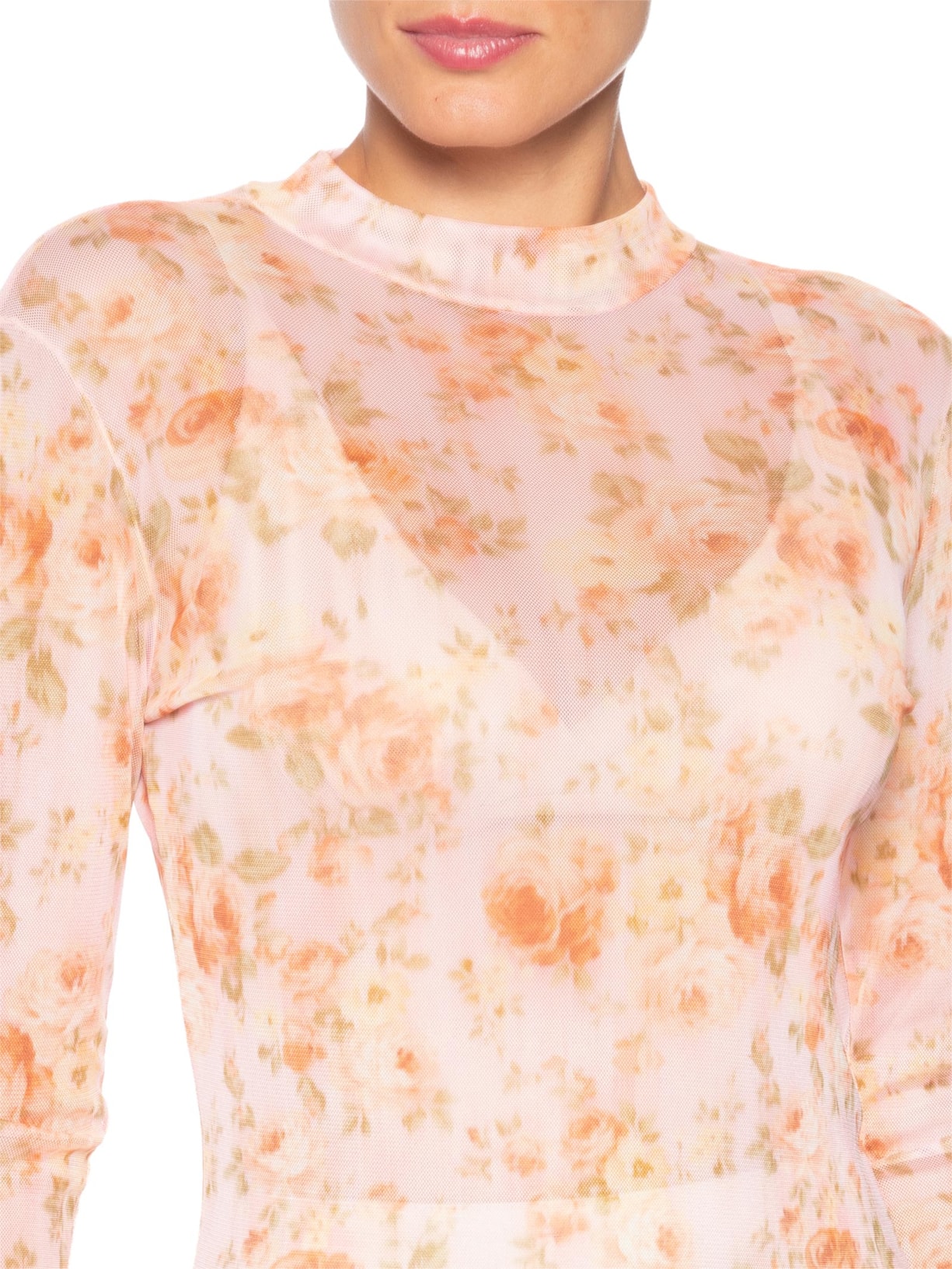 Blusa Feminina Tule Frésia Rosa Carol Bassi