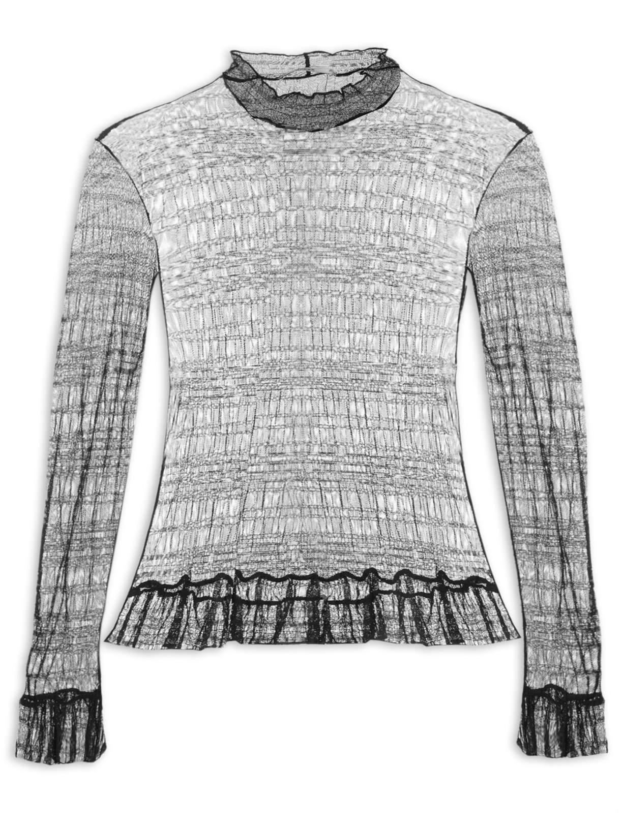 Blusa Feminina Tule Frufru - Preto