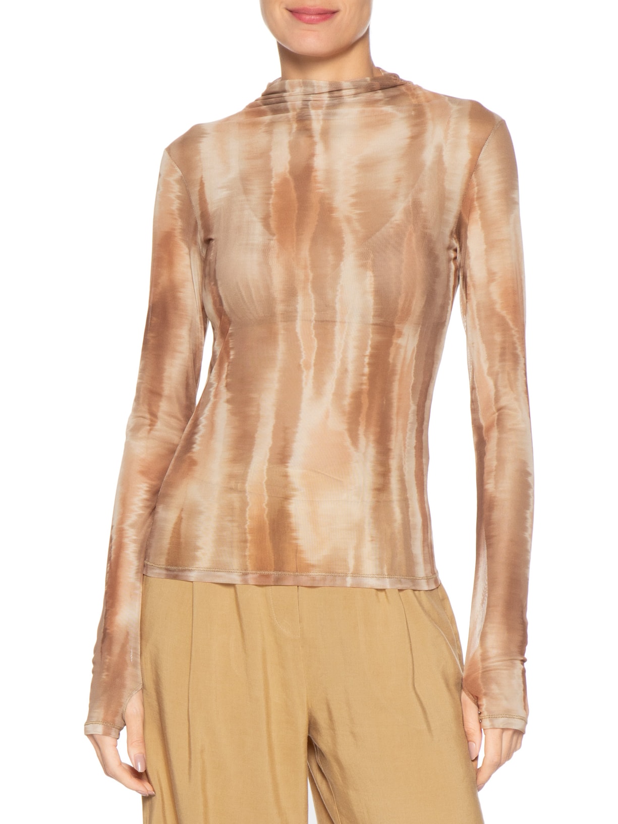 Blusa Feminina Tule Giane Marrom Le Lis