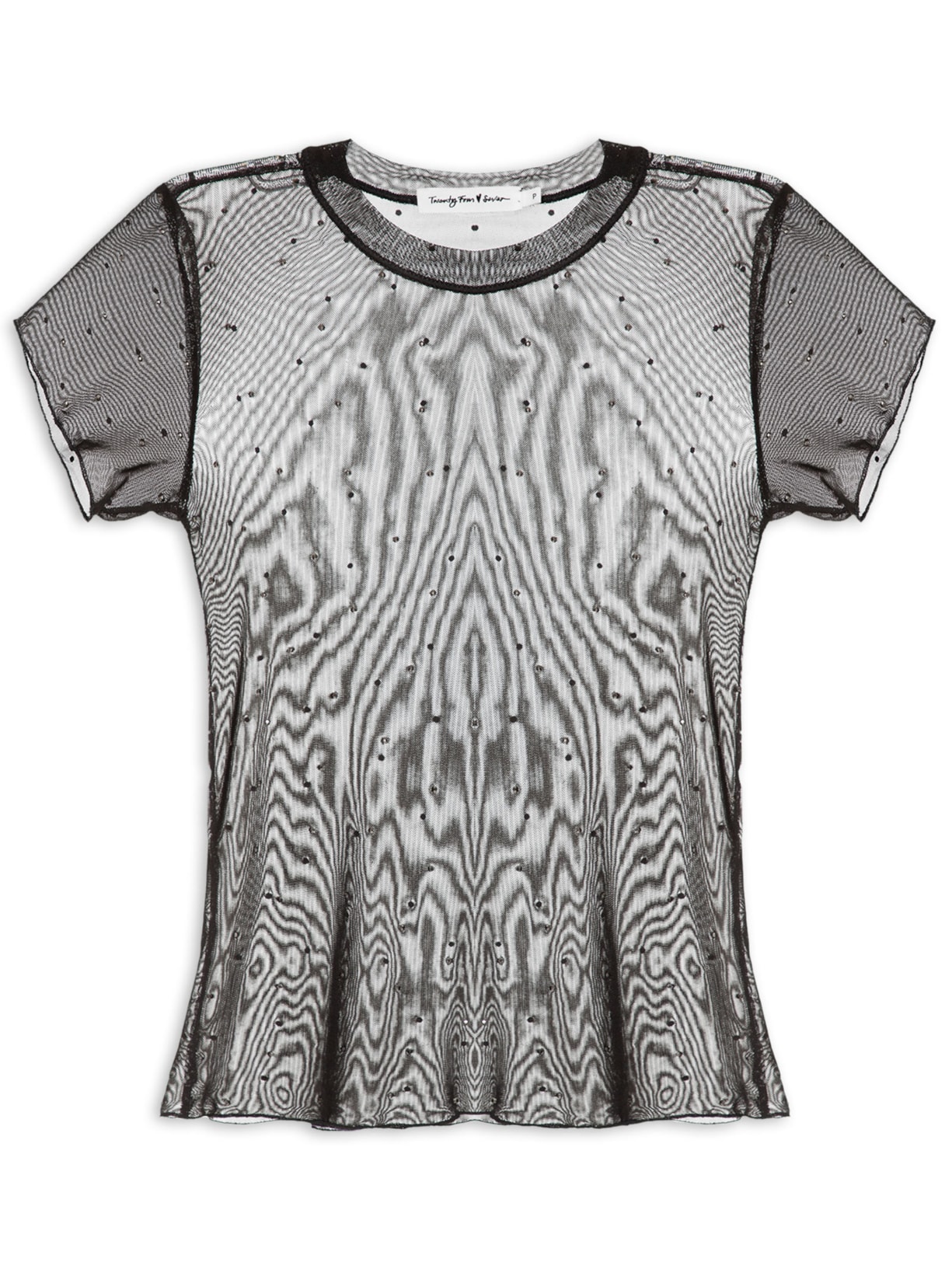 Blusa Feminina Tule Hotfix - Preto