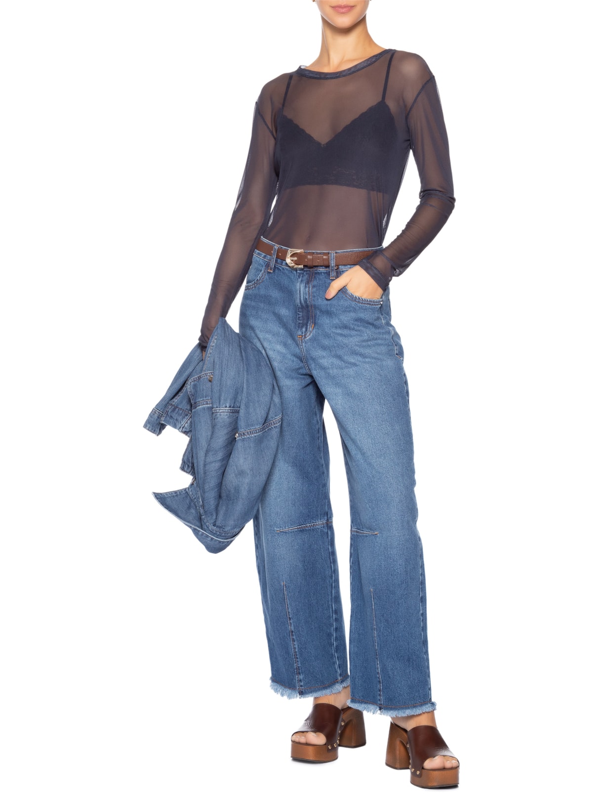 Blusa Feminina Tule Joana Azul Le Lis