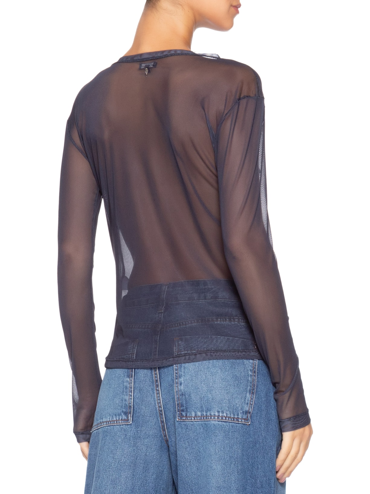 Blusa Feminina Tule Joana Azul Le Lis