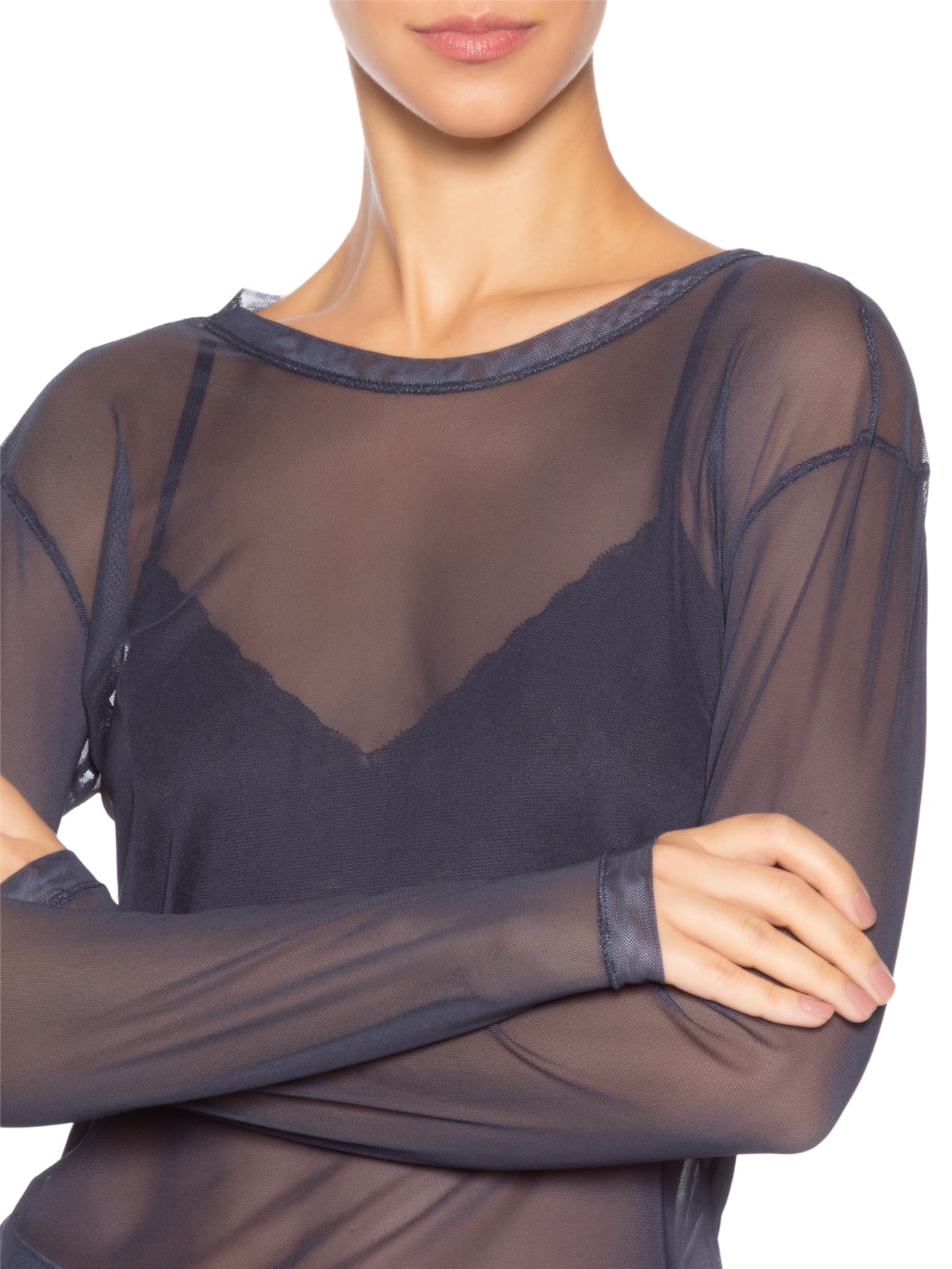 Blusa Feminina Tule Joana Azul Le Lis