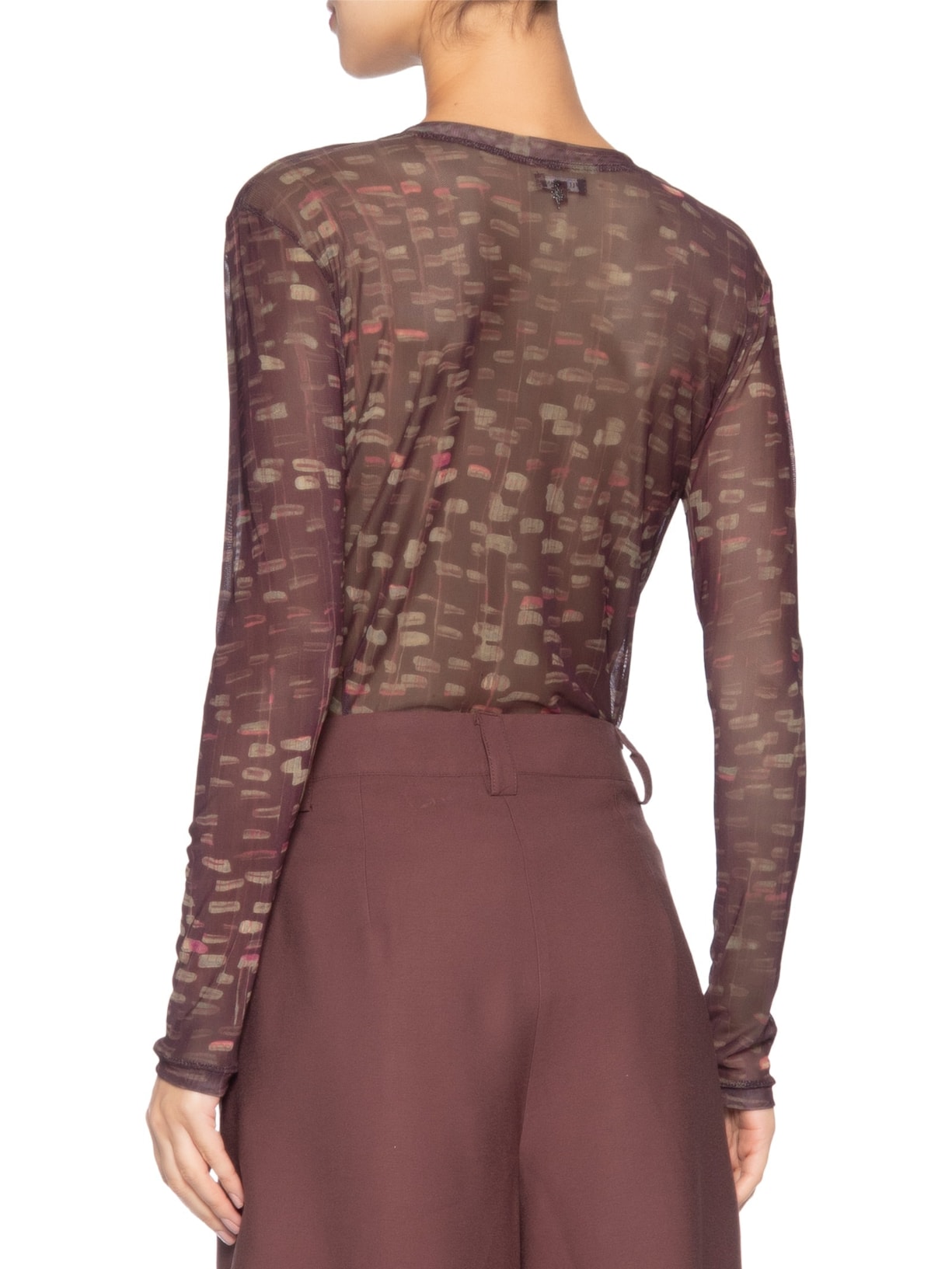 Blusa Feminina Tule Joana Brilho Marrom Le Lis