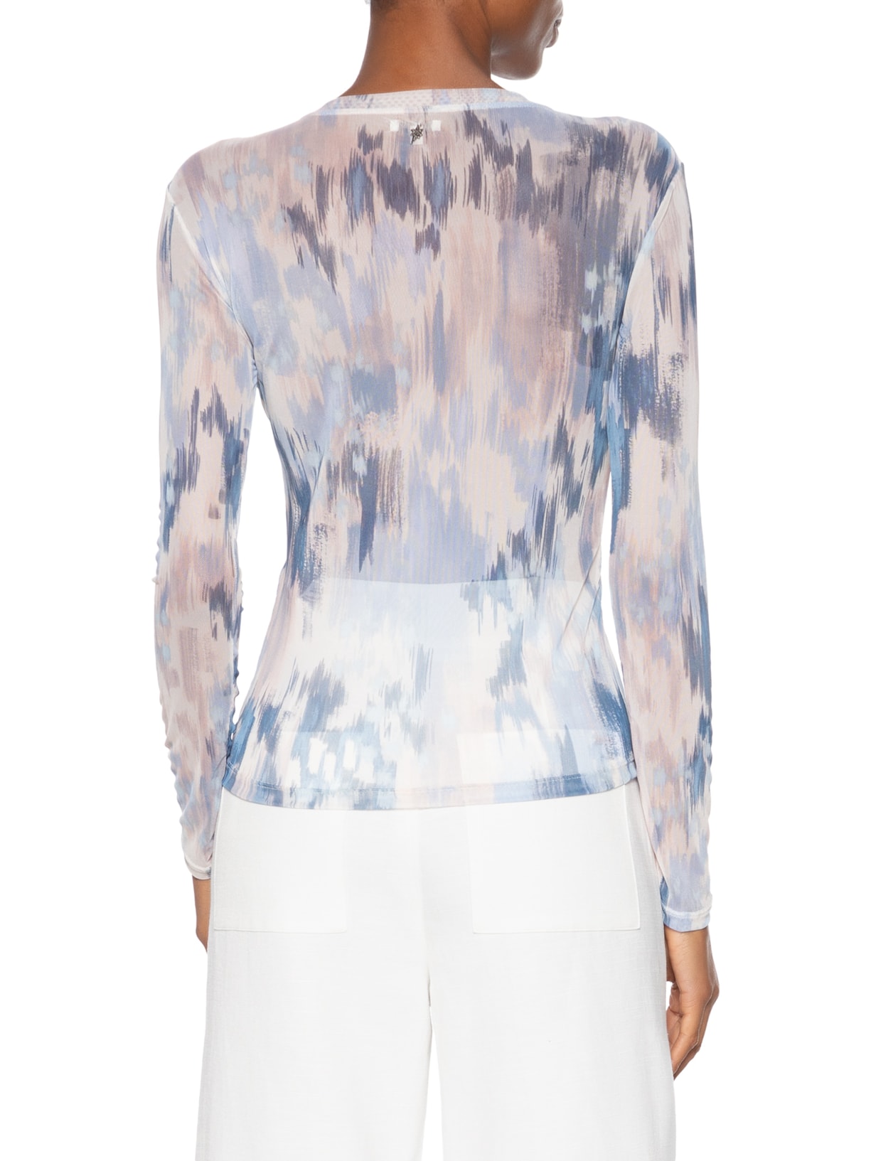 Blusa Feminina Tule Joana Camuflagem Azul Le Lis