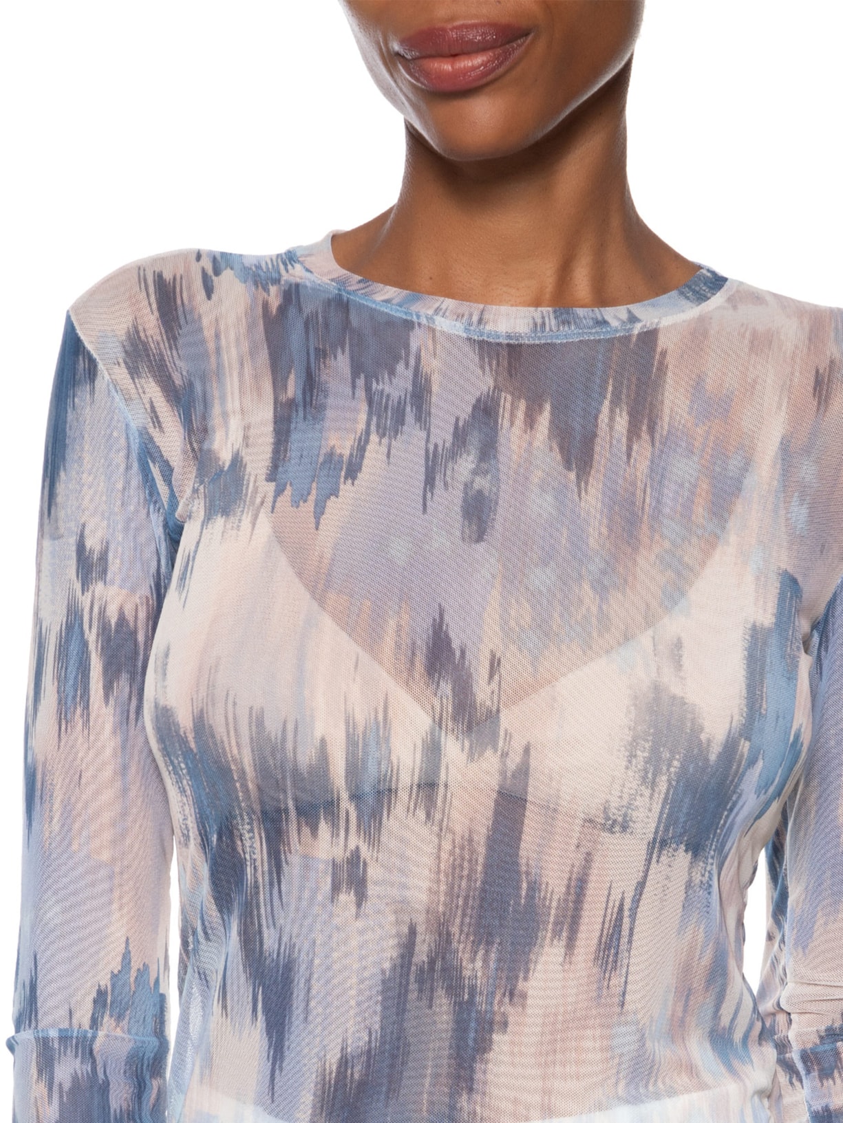 Blusa Feminina Tule Joana Camuflagem Azul Le Lis