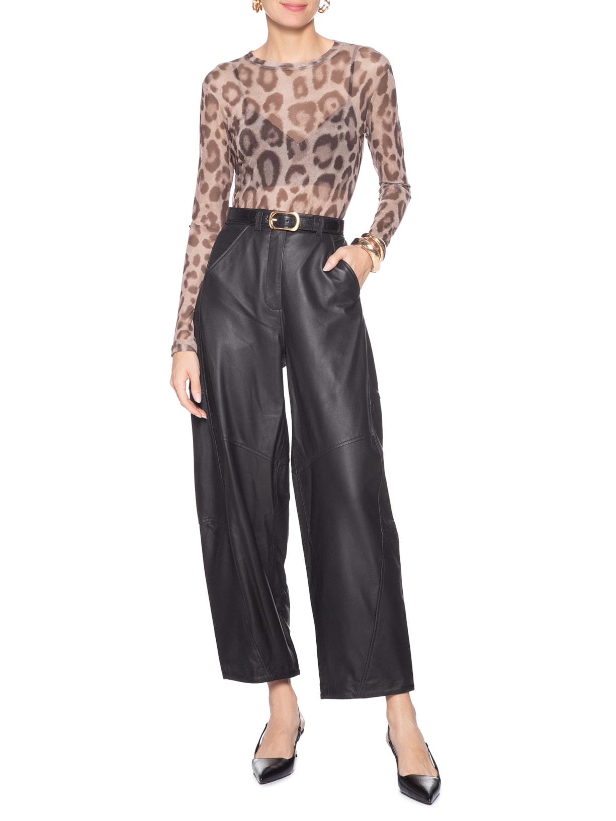 Blusa Feminina Tule Joana Onça Marrom Le Lis