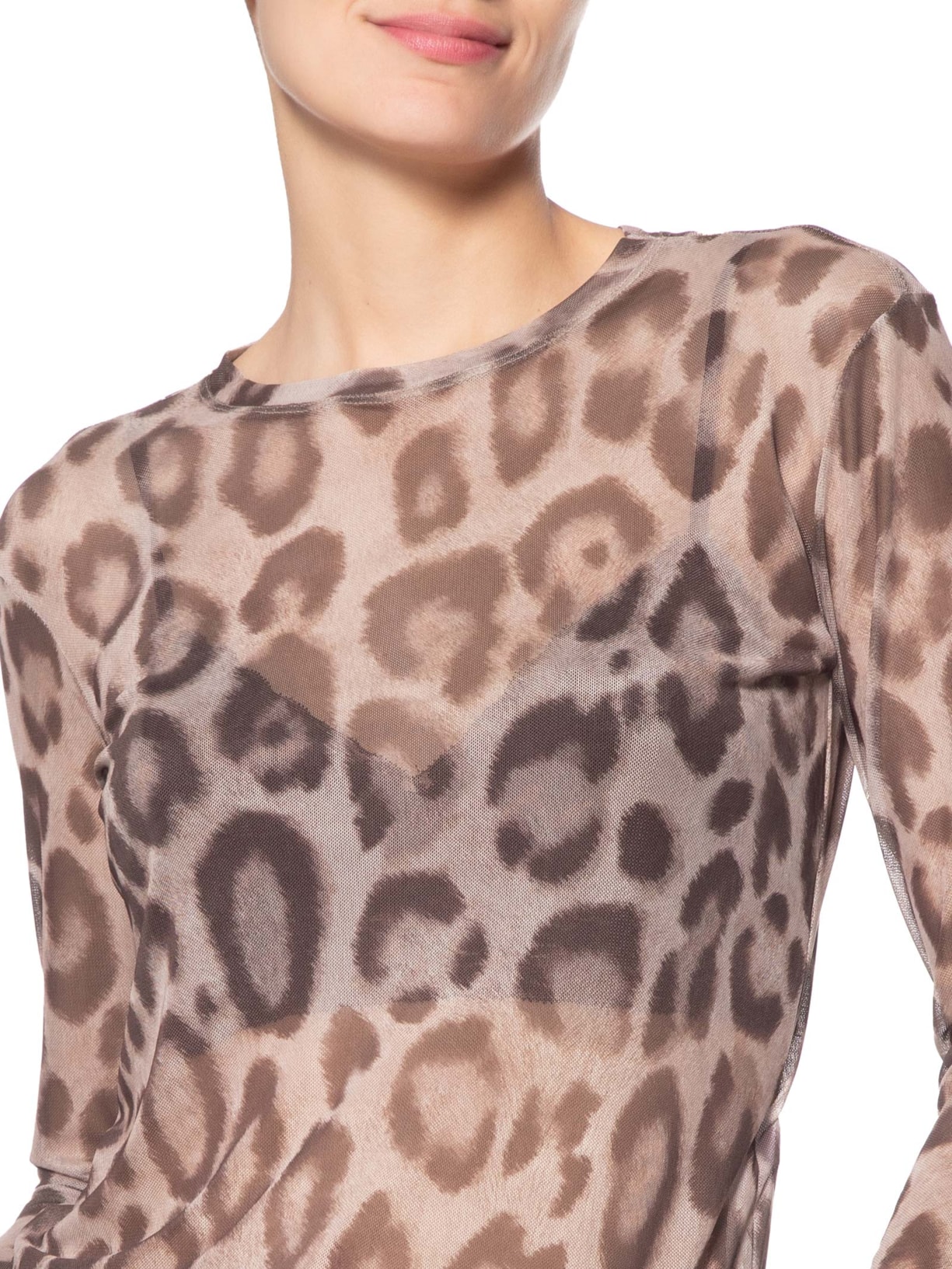 Blusa Feminina Tule Joana Onça Marrom Le Lis